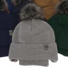 Winterset für Jungen: Mütze und Schlauchschal mit Bommel in Navy Blau Honed