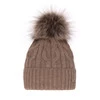 Wintermütze Damen mit Bommel Braun Laona