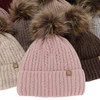 Wintermütze Damen mit Bommel Grau Savona