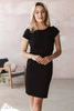  Milky Dress, schwarzes, kurzärmeliges Stillkleid