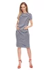 Umstands-Midikleid mit marineblauen Streifen