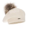 Baskenmütze Winter Damen aus Merinowolle in Cremefarbe Bonnie