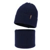 Winterset Jungen: Mütze und Schlauchschal, 100% Merinowolle, Navy Blau, Gizmo