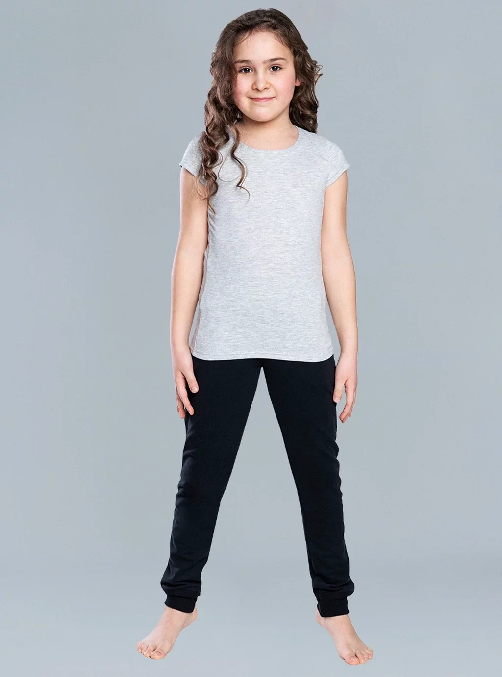 Tola Mädchen-T-Shirt, kurze Ärmel, Melange