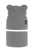 Herbst und Frühlingsset Jungen: Mütze und Schlauchschal, mit Baumwolle, Grau Grajan