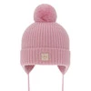 Wintermütze für Mädchen aus 100% extrafeiner Merinowolle, gefüttert mit Wollfleece in Rosa Havana