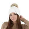 Wintermütze Damen mit Bommel Weiß Deva