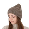 Wintermütze Damen 100% extrafeine Merinowolle Braun Ariga