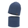 Herbst und Frühlingsset Jungen: Mütze und Schlauchschal, mit Baumwolle, blau, Lucer