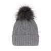 Wintermütze Damen mit Bommel Grau Laona