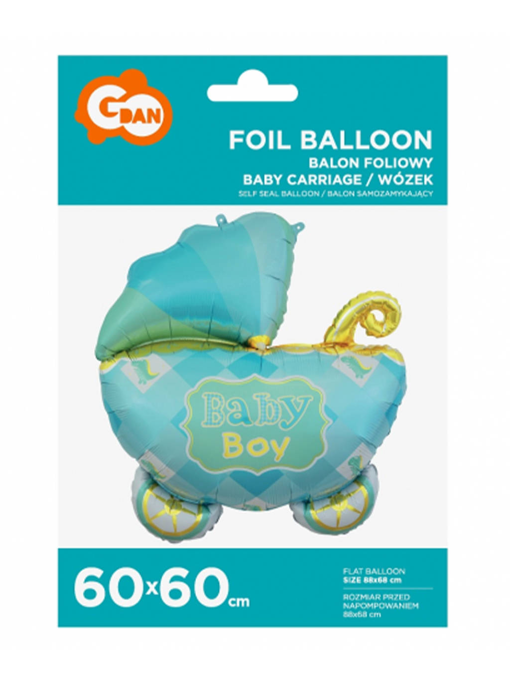 Balon Wózek Baby Boy 60x60cm - niebieski